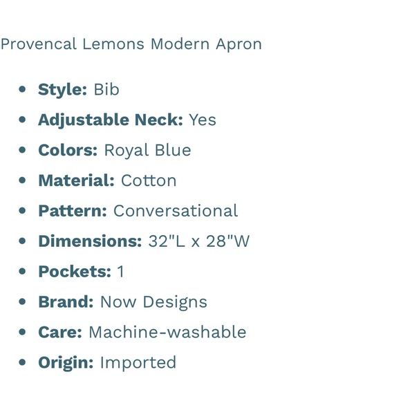 Classic Apron- Lemon Print - Picture 12 of 12